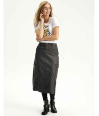 ZE-ZE COATED SKIRT IN BLACK