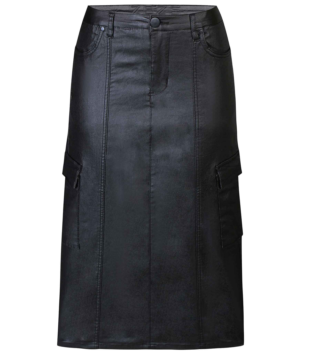 ZE-ZE COATED SKIRT IN BLACK