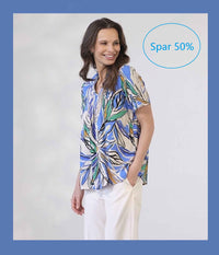 PREPAIR CORFU BLOUSE IN CREAM AND BLUE
