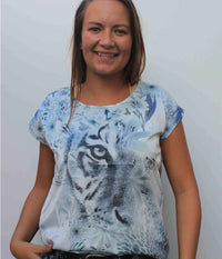CREAM SOPHIE T-SHIRT IN BLUE