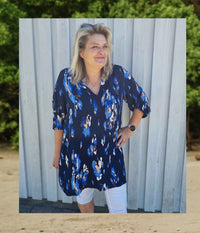FRANSA MERLE TUNIC IN DARK BLUE