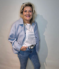 OFELIA DELSA JAKKE I BLÅ MELANGE