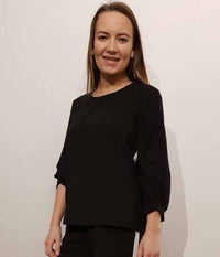COFFEE SERIFE BLOUSE IN BLACK