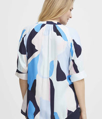 FRANCE BLOCK BLOUSE IN BLUE MIX