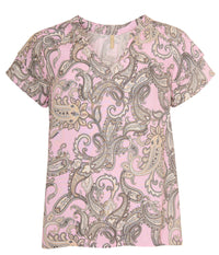 OFELIA MAJA BLUSE I PINKOG SAND FARVER
