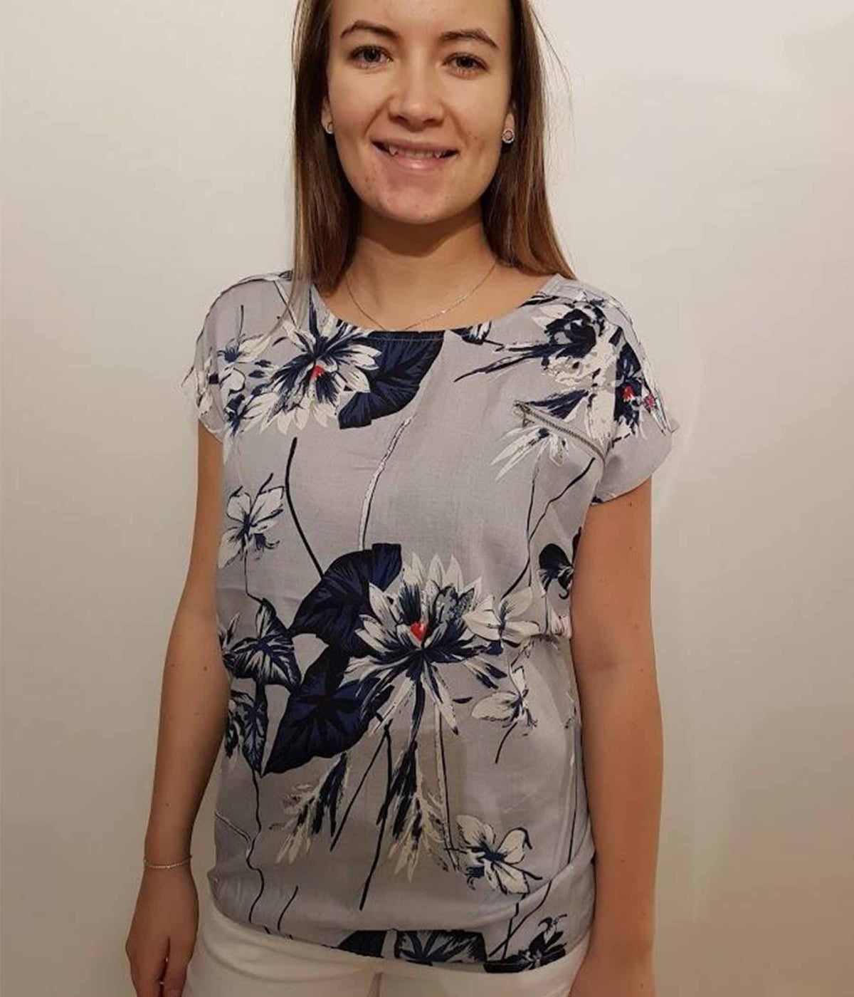 OFELIA WICH BLOUSE IN BLUE GRAY