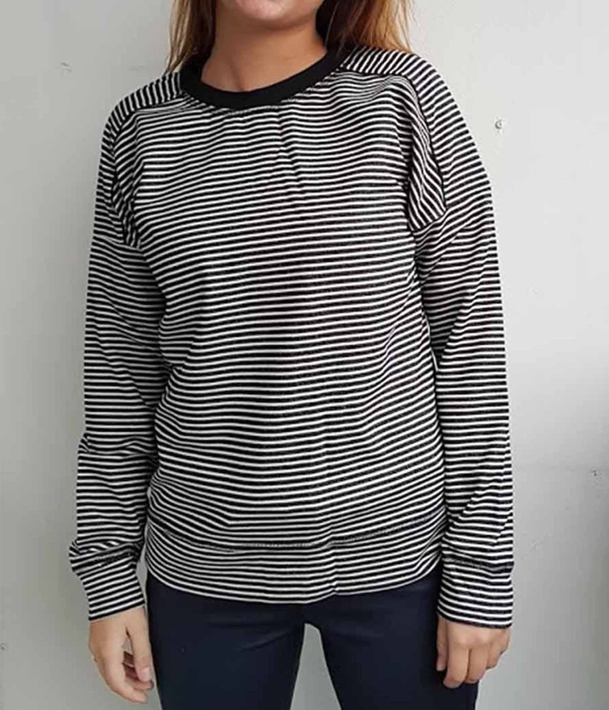ONE-TWO SWEAT BLOUSE WITH STRIPES