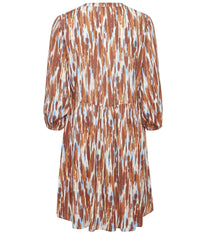 B.YOUNG JOELLA DRESS IN BROWN AND BLUE MIX
