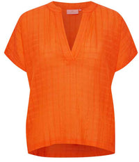 KAFFE WING SLEEVE BLUSE I CANDY ORANGE