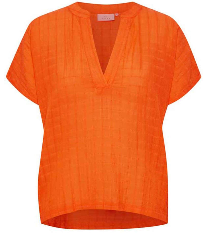 KAFFE WING SLEEVE BLUSE I CANDY ORANGE