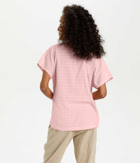 KAFFE WING SLEEVE BLUSE I CANDY PINK