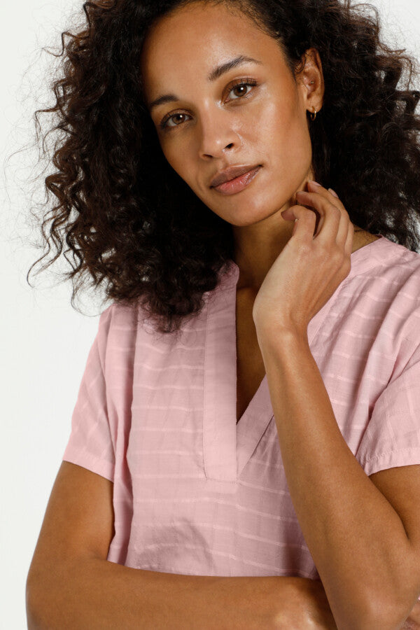 KAFFE WING SLEEVE BLUSE I CANDY PINK