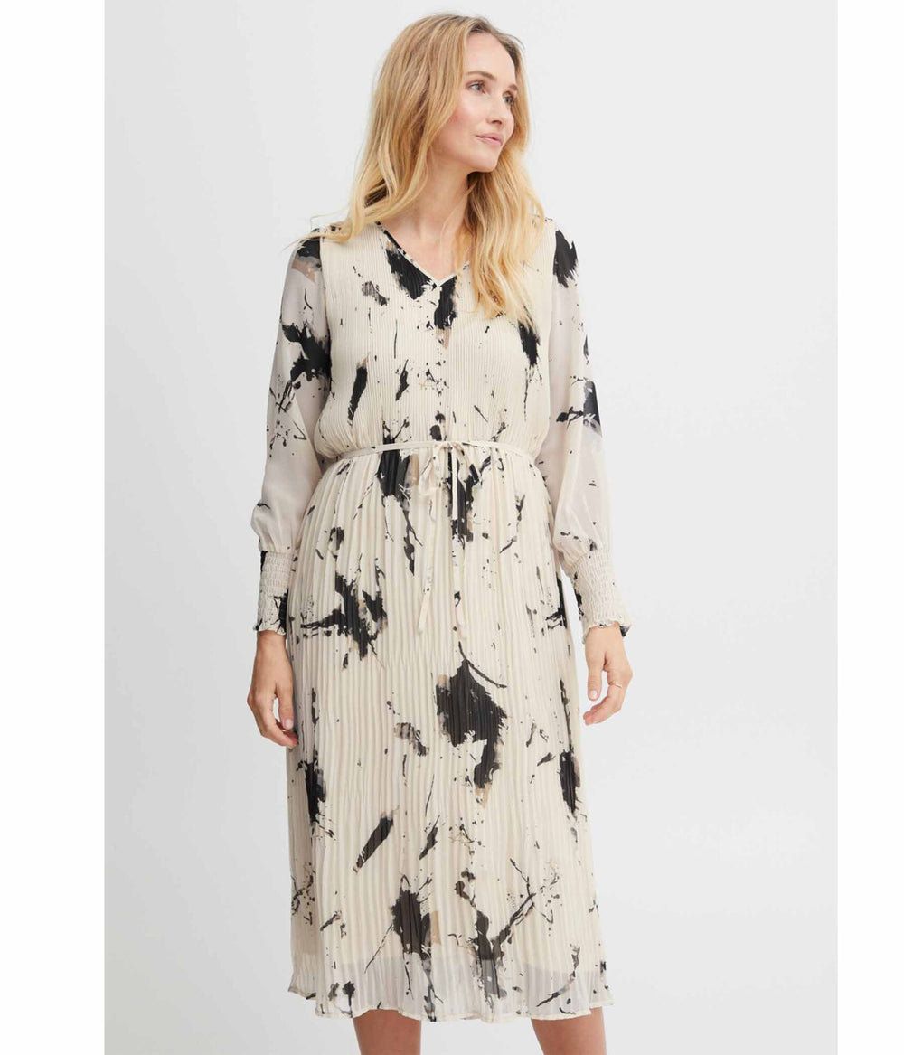 Fransa Lissa kjole i birch og sort – Heidisbutik