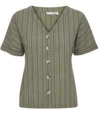 FRANSA ALSUMMER BLUSE I KHAKI FARVE.