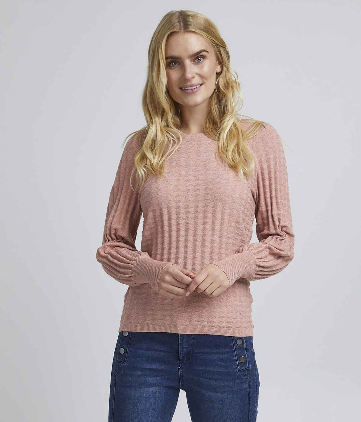 FRANSA PULLOVER  I MISTY ROSE MELANGE