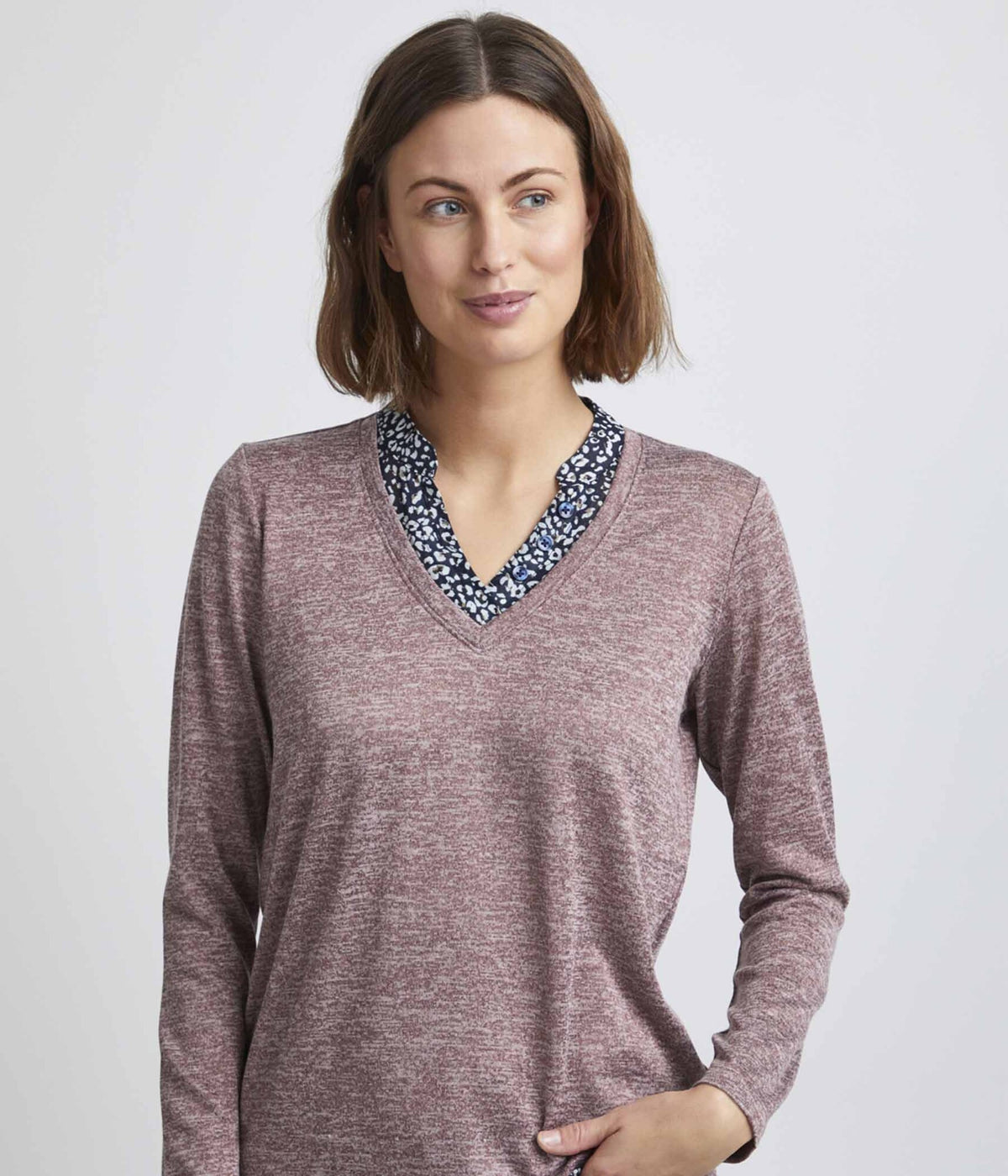 FRANSA REXAN  PULLOVER I MELANGE INFINITY MIX.