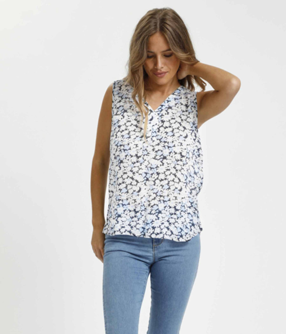 KAFFE FELIA AMBER TOP I BLUE