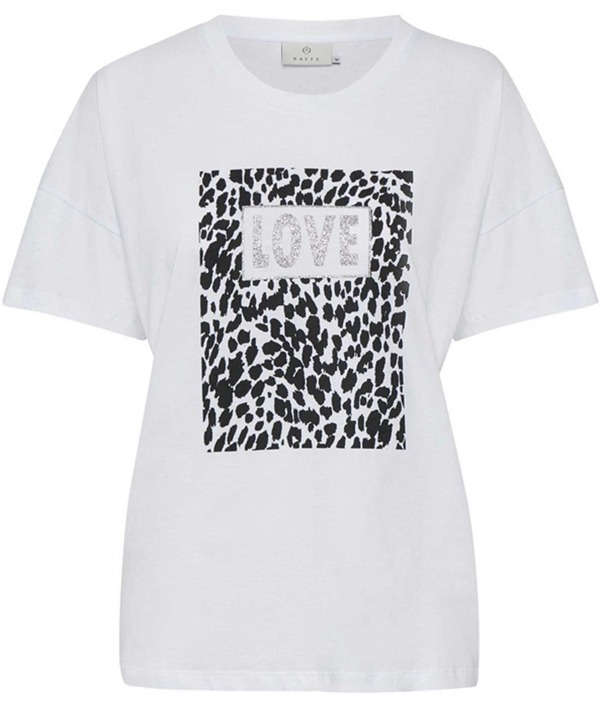 KAFFE KALEO T-SHIRT I HVID MED PRINT