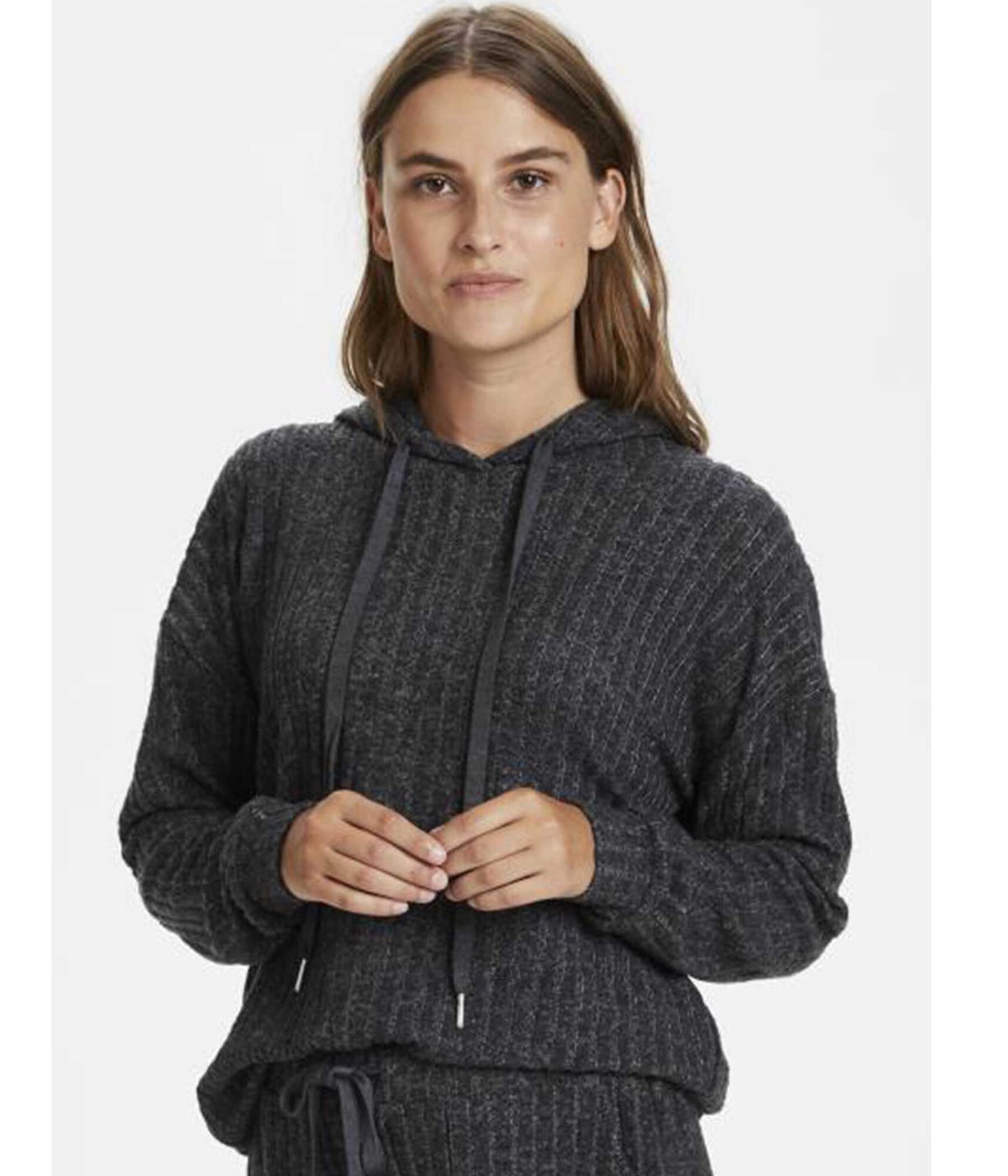 KAFFE  LAUANA SWEATSHIRT I MELANGE GRÅ