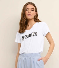 KAFFE STORIES T-SHIRT I HVID