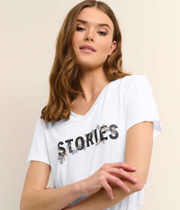 KAFFE STORIES T-SHIRT I HVID