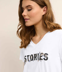 KAFFE STORIES T-SHIRT I HVID