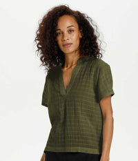 KAFFE WING SLEEVE BLUSE I KHAKI