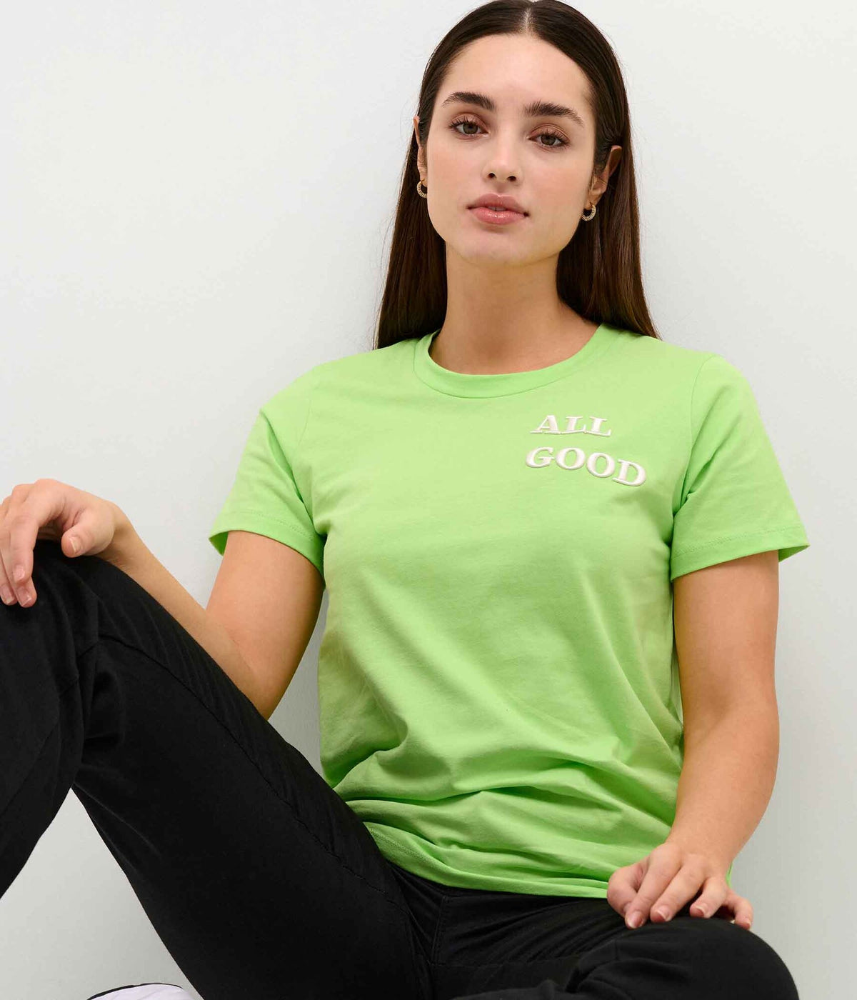 KAFFE MADDIE T-SHIRT I LIME GRØN