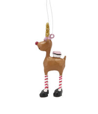 MINI RUDOLF  CANDYGIRL LYSERØD - 7 Cm.