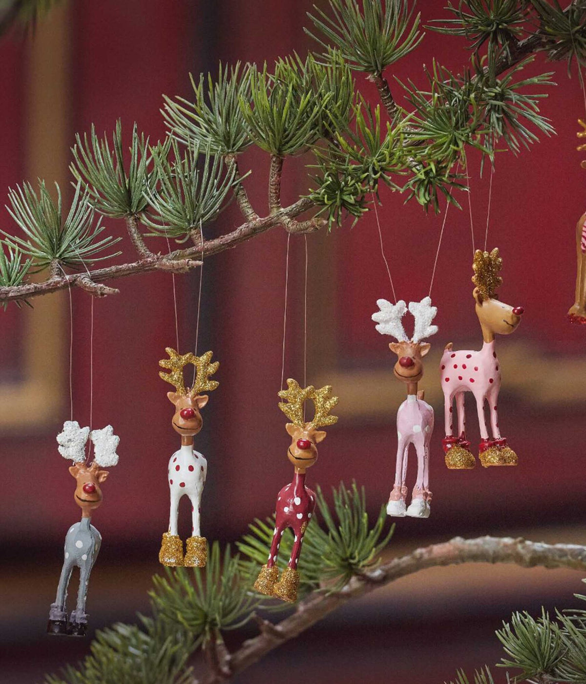 MINI RUDOLF  CANDYGIRL LYSERØD - 7 Cm.