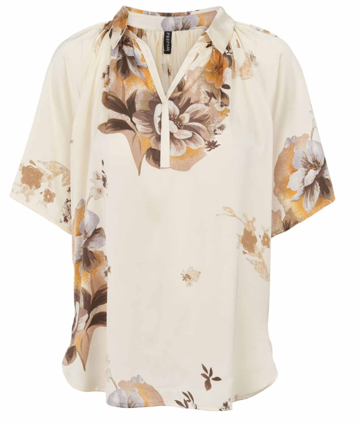 Aura bluse i cream farvet golden sand. – Heidisbutik