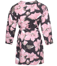 ZE-ZE KIMONO I SORT OG ROSA