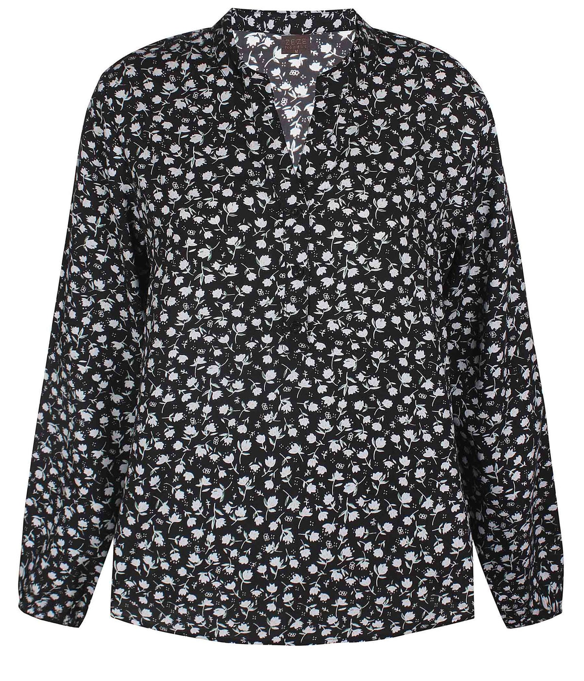 ZE-ZE RELLY BLUSE MED BLOMSTER PRINT I SORT