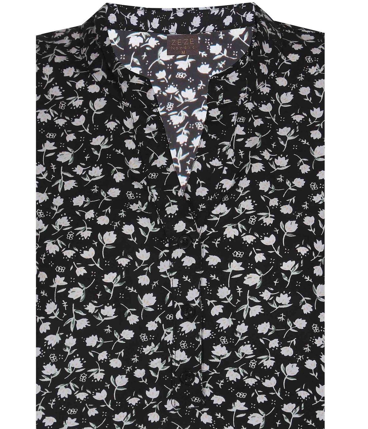 ZE-ZE RELLY BLUSE MED BLOMSTER PRINT I SORT