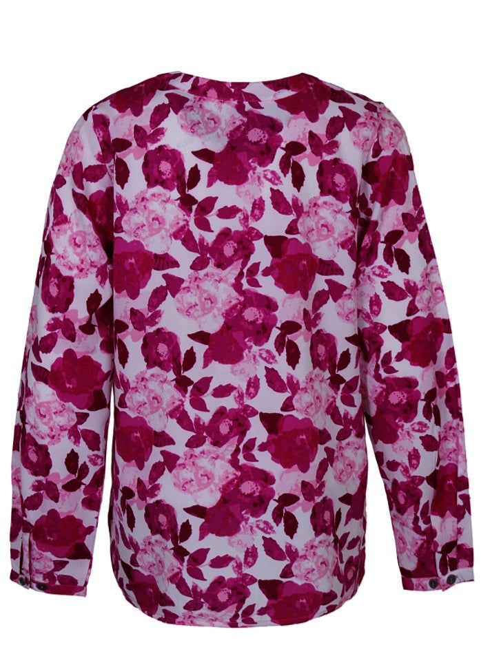 ZE-ZE ARASH BLUSE MED BLOMSTER I PINK