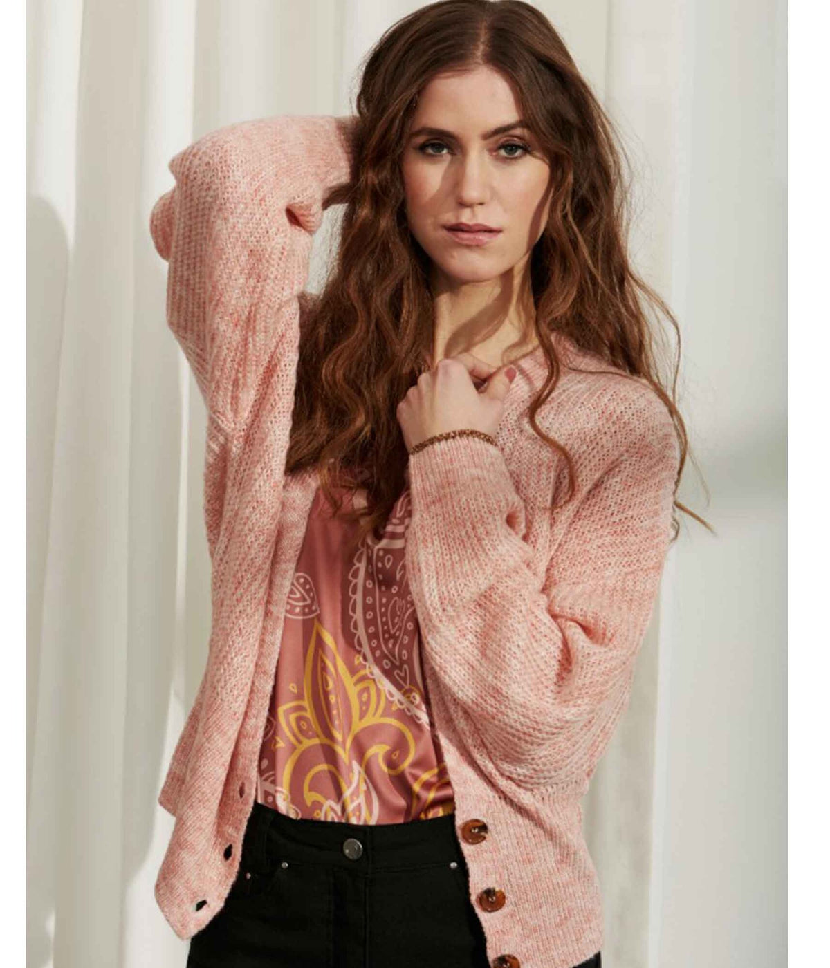 ZE-ZE BADE CARDIGAN I MELANGE ROSA