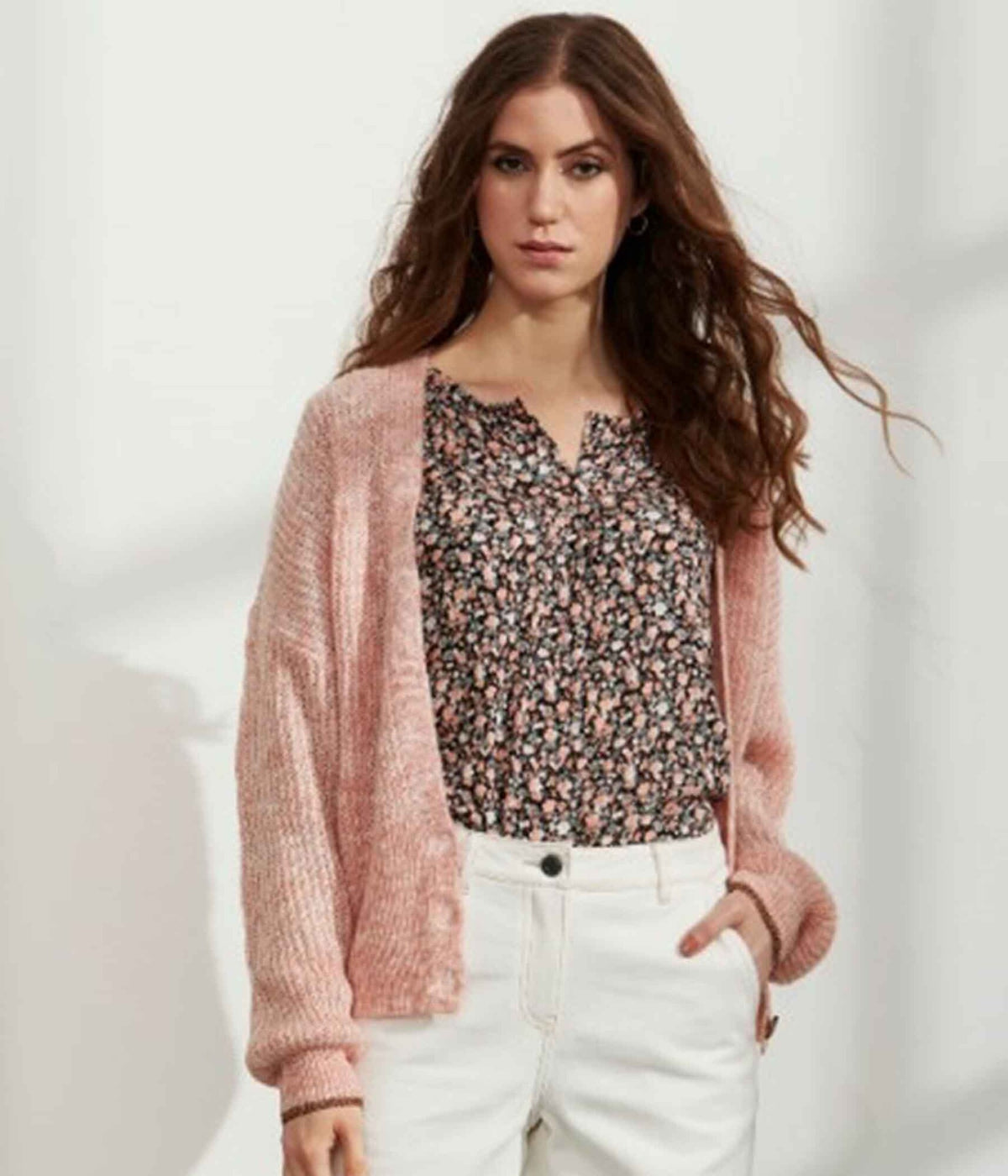 ZE-ZE BADE CARDIGAN I MELANGE ROSA