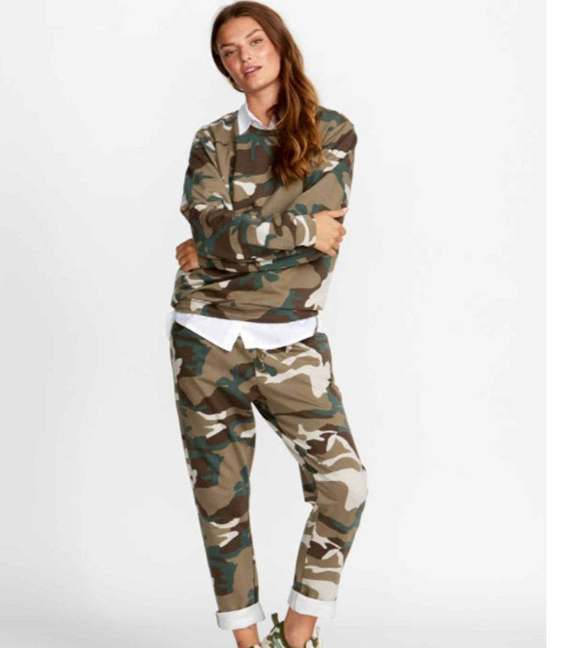 ZE-ZE ALAYA CAMOUFLAGE SWEAT BLUSE I ARMY