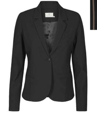 KAFFE JILLIAN BLAZER I SORT MED STRIBER