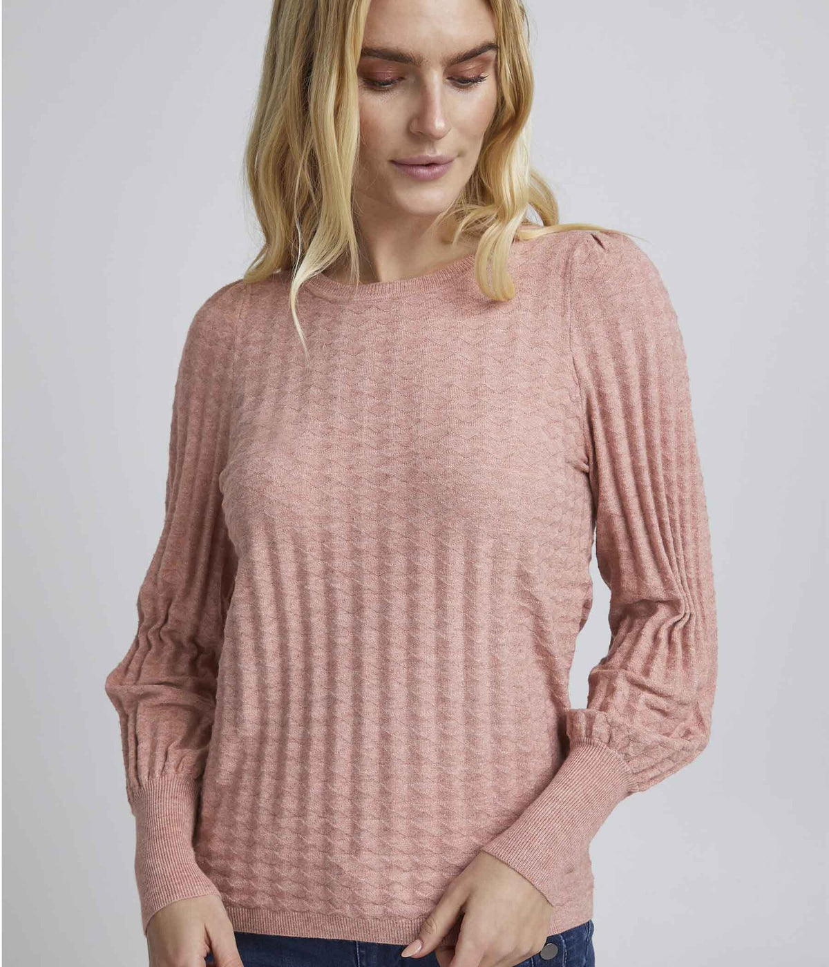 FRANSA PULLOVER  I MISTY ROSE MELANGE