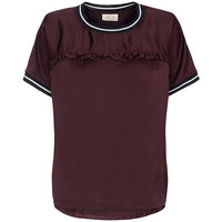 ONE-TWO LUXZUZ SATIN T-SHIRT I BURGUNDY