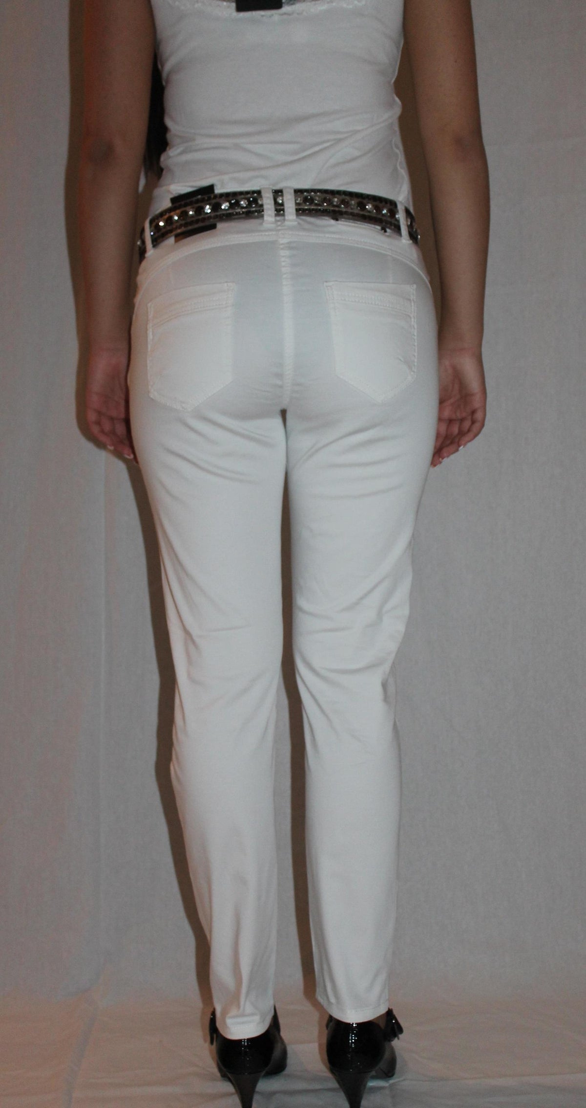 Køb forårs buks i hvid med blonde lommerne.. – Heidisbutik